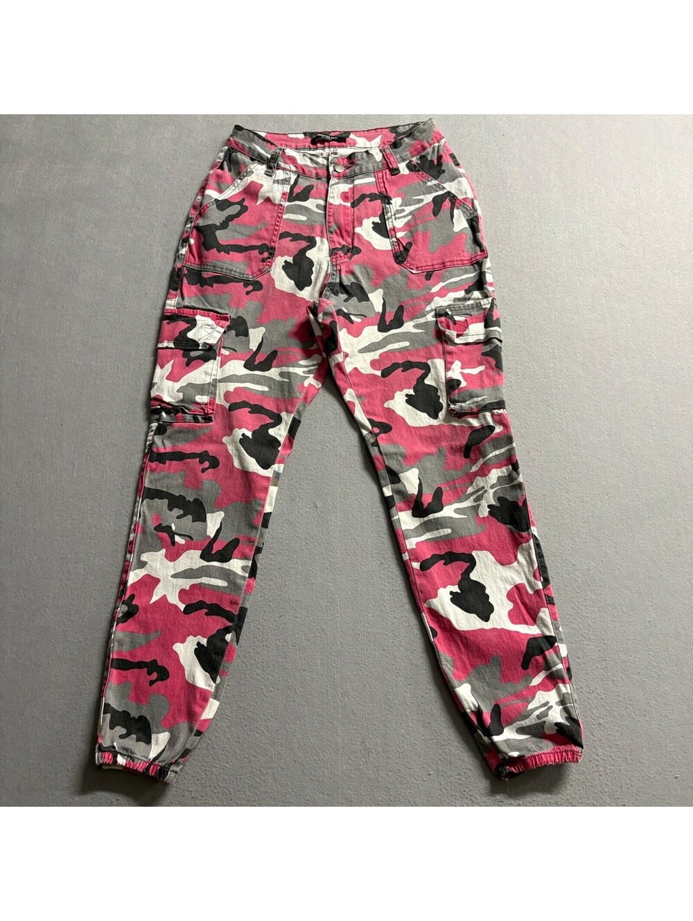 American Bazi Pink Camo Cargo Pants Womens Large High Rise Jogger Utility